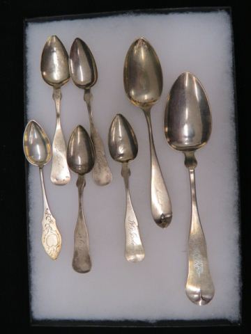 Appraisal: Coin Silver Spoons various makers sizes grams total