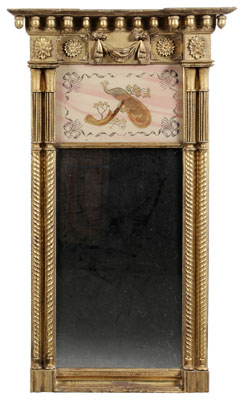 Appraisal: Federal Carved and Gilt Wood Mirror attributed to New York