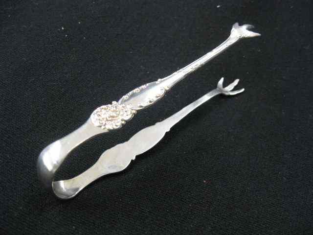 Appraisal: Victorian Sterling Silver Tongs paw ends '' long excellent no