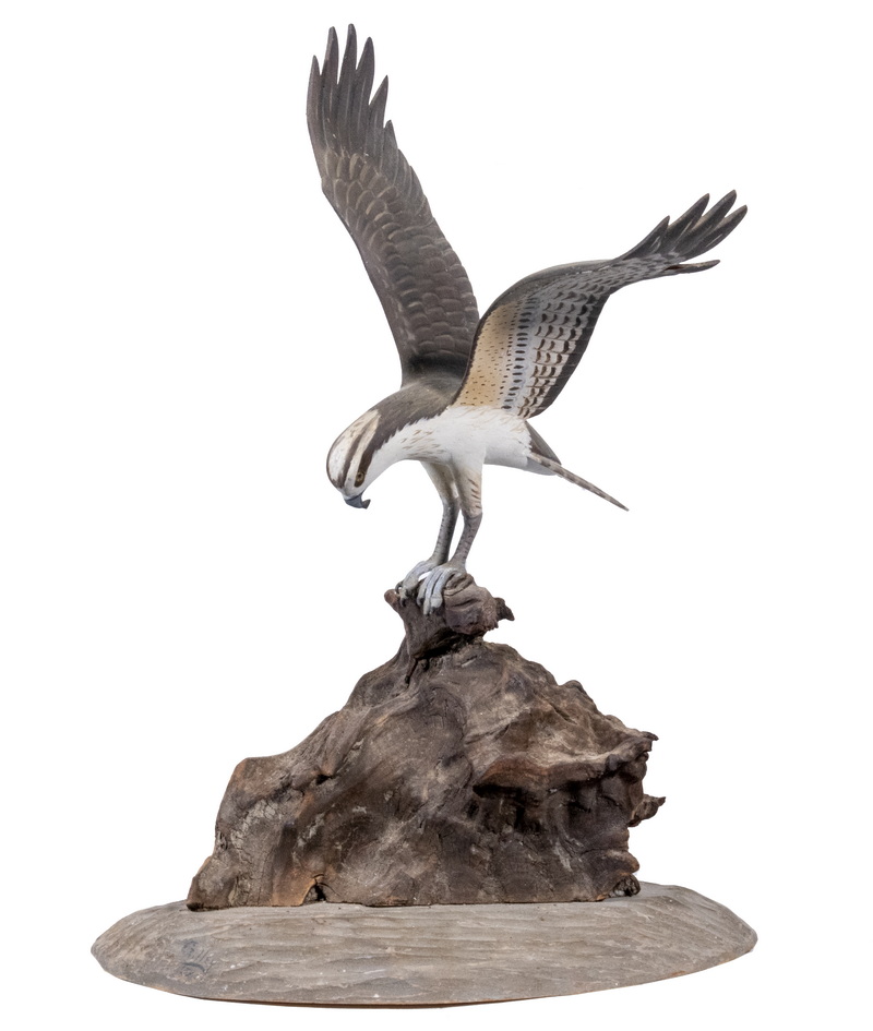 Appraisal: WENDELL GILLEY ME - Osprey Hawk carved and painted wood