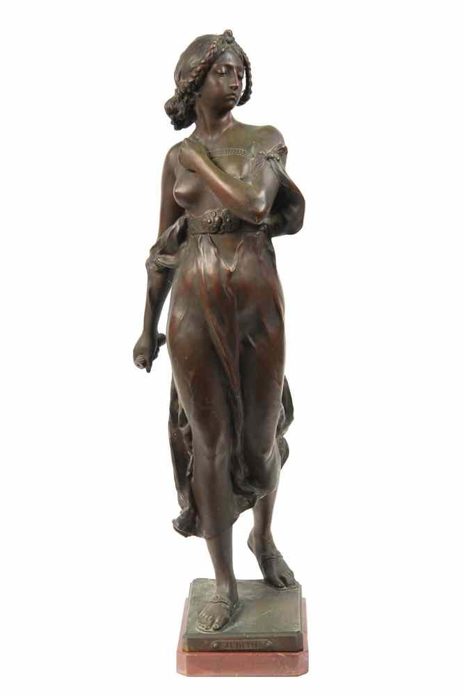 Appraisal: BRONZE STATUE - 'Judith' by Paul Aichele German - signed