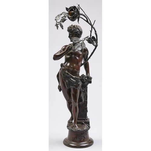 Appraisal: A bronzed electroformed metal figural lamp in the form of