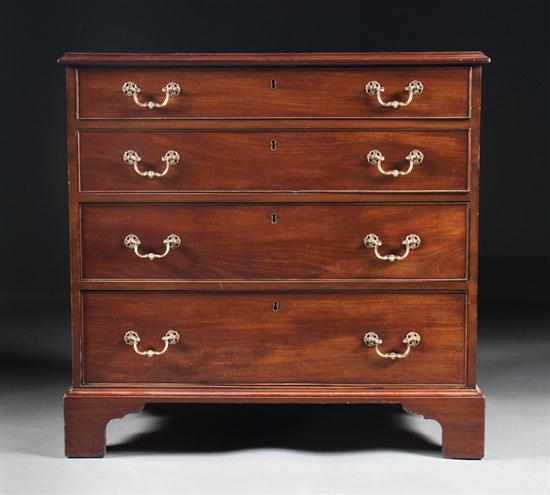 Appraisal: George III mahogany chest of drawers circa four graduated long