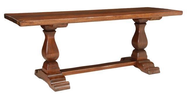 Appraisal: French Provincial refectory table th c thick tabletop rising on