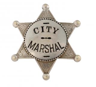 Appraisal: City Marshal Six-Point Star Badge Hallmarked W S Darley Co