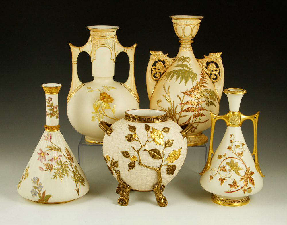 Appraisal: - Collection of Royal Worcester Blush Ivory Vases Collection of