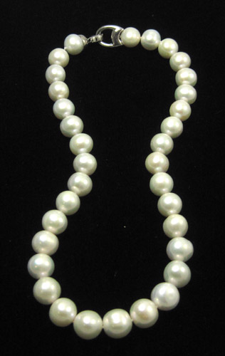 Appraisal: PRINCESS LENGTH WHITE PEARL NECKLACE - inches in length and