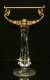 Appraisal: A cut glass and gilt metal table lamp base cm