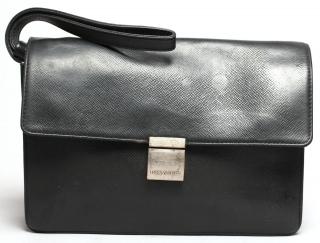 Appraisal: Vintage Louis Vuitton Selena Taiga Clutch Black leather with one