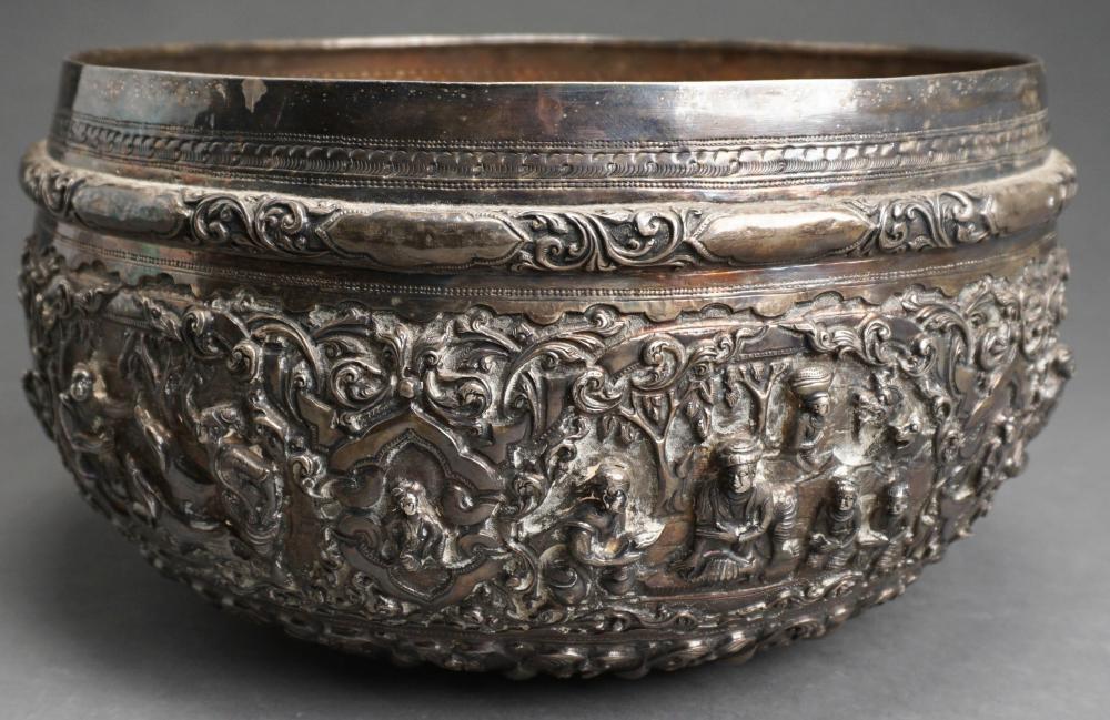 Appraisal: PROBABLY BURMESE TESTED HIGH-PURITY SILVER THABEIK BOWL D IN CM