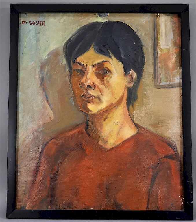 Appraisal: Moses Soyer O C Portrait Painting of Ida Soyer New