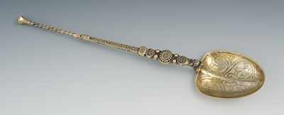 Appraisal: A Sterling Silver with Gold Wash Presentation Spoon by Barker