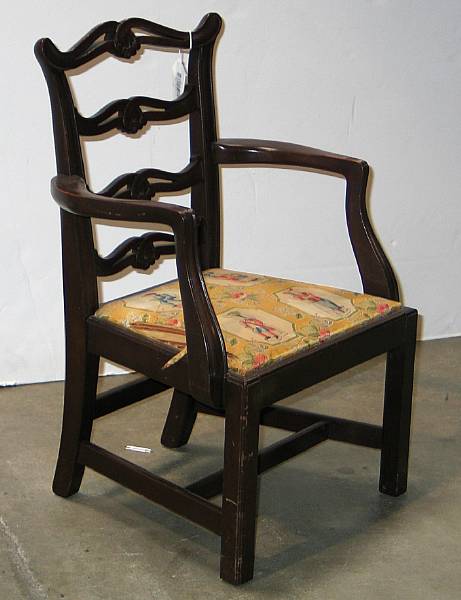 Appraisal: A George III style mahogany child's chair mid th century