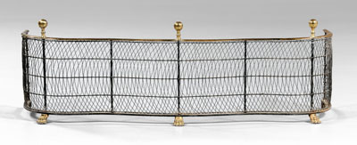 Appraisal: Federal wirework fender serpentine wirework grille brass rim finials and