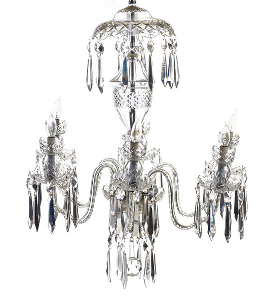 Appraisal: Sale Lot A Waterford Cut Glass Six-Light Chandelier having a