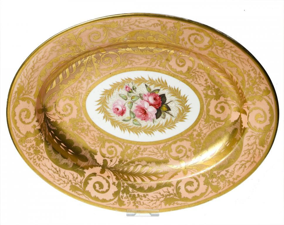 Appraisal: A DERBY OVAL DISH painted with a central group of