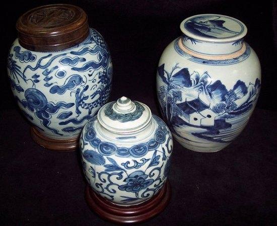 Appraisal: A th Century Chinese blue and white jar and cover