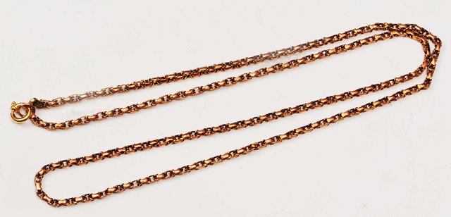 Appraisal: A ct gold necklaceof stylised chain link form grams