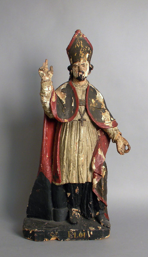 Appraisal: Carved and painted figure of a cardinal th c h