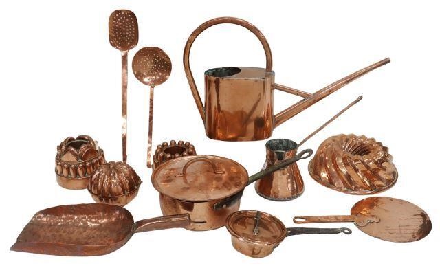 Appraisal: lot of French copper and iron kitchenware th th c