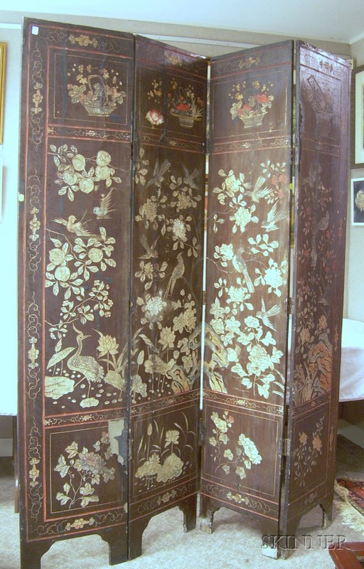 Appraisal: Chinese Coromandel Four-Panel Floor Screen