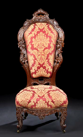 Appraisal: American Rococo Revival Exuberantly Modeled Rosewood Sidechair mid- th century