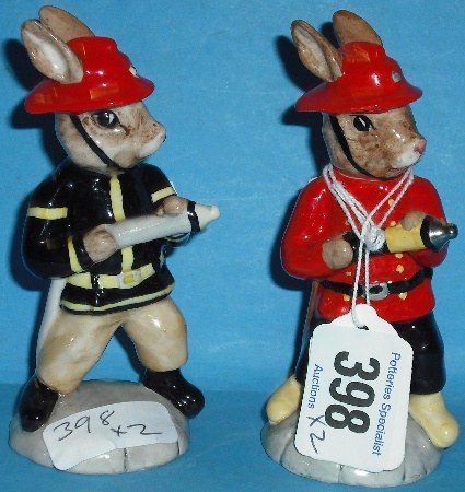 Appraisal: Royal Doulton Bunnykins Figures American Firefighter DB and Fireman DB