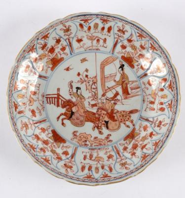 Appraisal: A Chinese iron red and gilt dish Kangxi Period painted