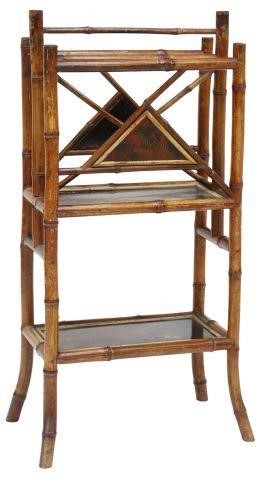 Appraisal: English Victorian bamboo magazine rack late th c top tier