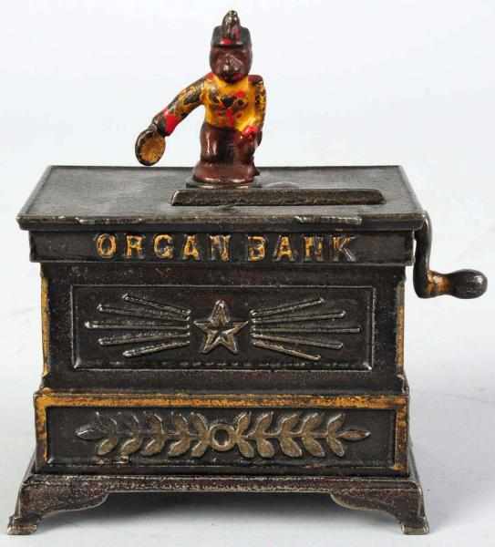 Appraisal: Cast Iron Organ Mechanical Bank Manufactured by H L Judd