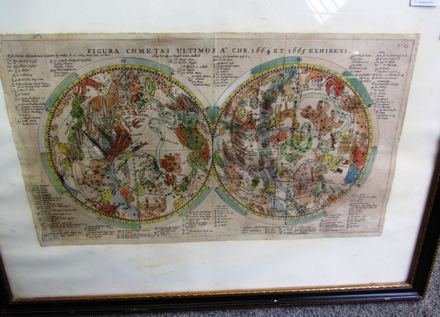 Appraisal: ZODIAC - A pictorial engraved and hand-coloured sheet depicting in