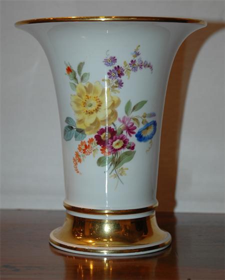 Appraisal: Meissen Floral Decorated Porcelain Beaker Vase Estimate -