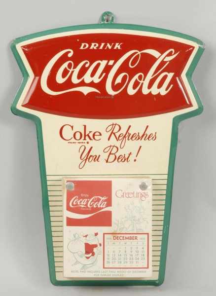 Appraisal: Tin Coca-Cola Calendar Holder Full s Pad Description s A