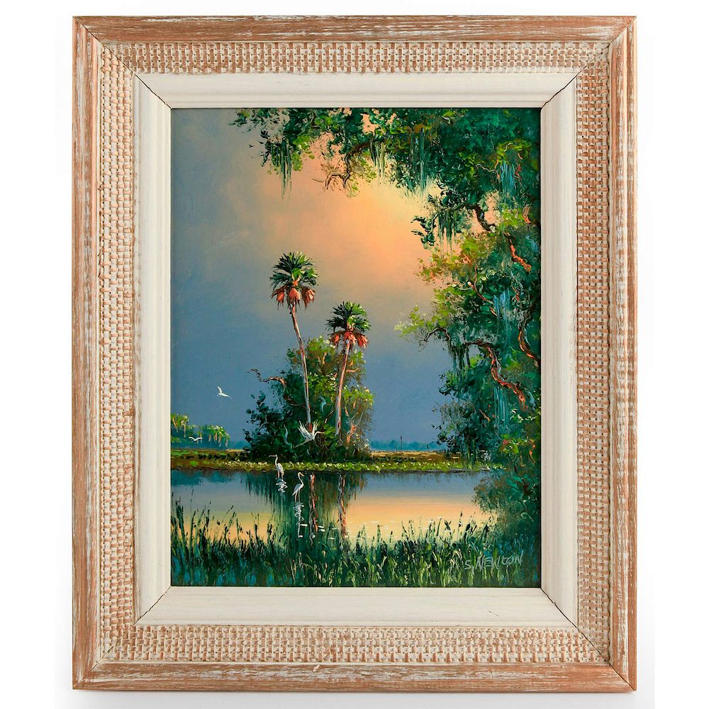 Appraisal: SAM NEWTON FLORIDA HIGHWAYMEN LANDSCAPE PAINTING Oil on board scene