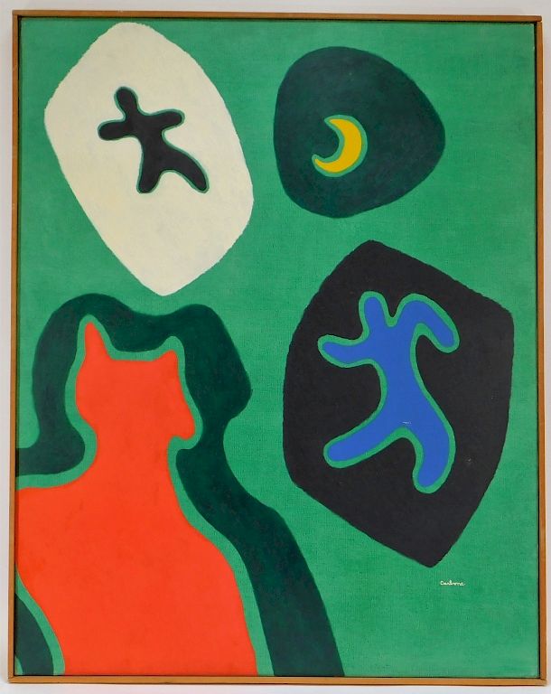 Appraisal: Francesco Carbone Modernist Figural Painting Francesco Carbone Modernist Figural Painting