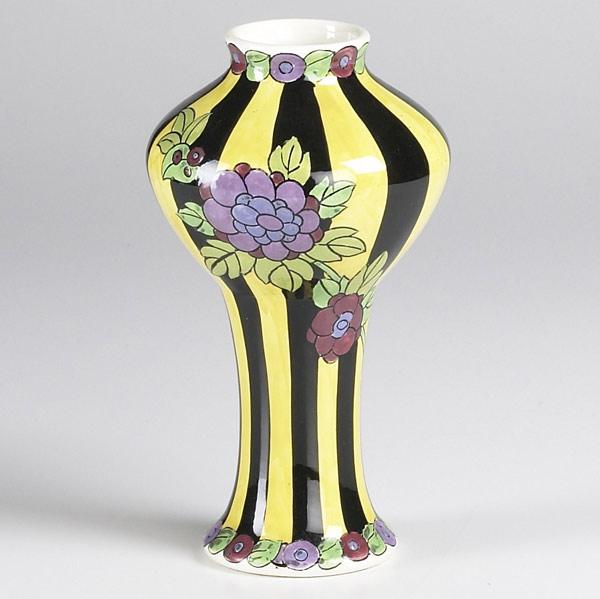 Appraisal: BOCH FRERES Art Deco vase with black and yellow panels