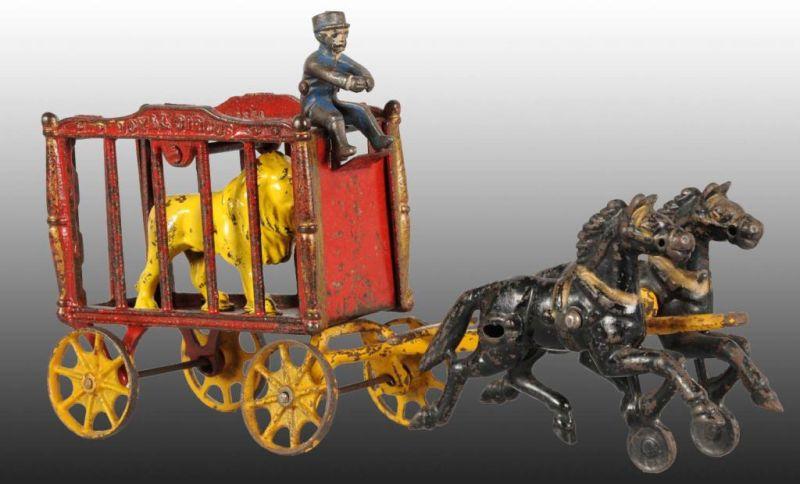 Appraisal: Medium Cast Iron Hubley Royal Circus Wagon Toy Description Gold