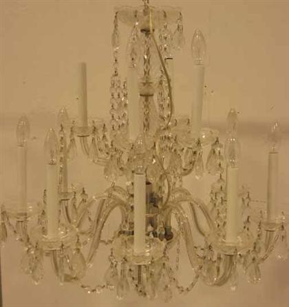 Appraisal: Twelve light crystal chandelier th century H in Dia in