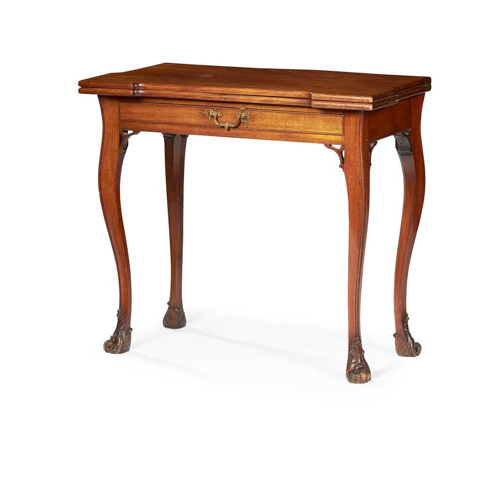 Appraisal: DUTCH MAHOGANY CARD TABLE TH CENTURY the fold-over top with