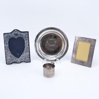 Appraisal: Grouping of Four Sterling Silver Items Includes cup inscribed limited