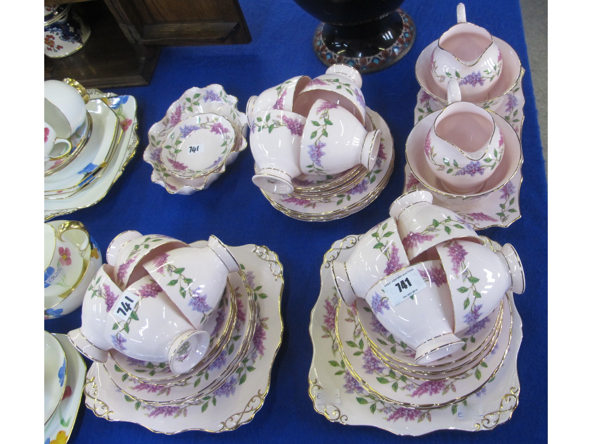 Appraisal: Tuscan bone china Lilac Time twelve setting teaset comprising twelve