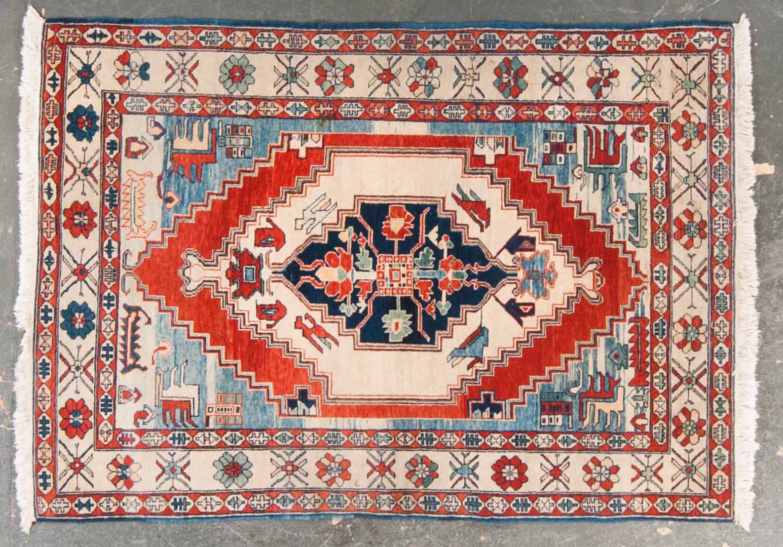 Appraisal: Turkish Azeri rug approx x Turkey modern