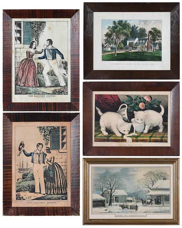 Appraisal: Five Currier and Ives Prints Framed American th century A