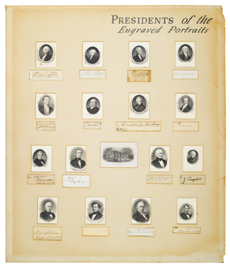 Appraisal: PRESIDENTIAL COLLECTION PRESIDENTS Collection of Signatures from each of the