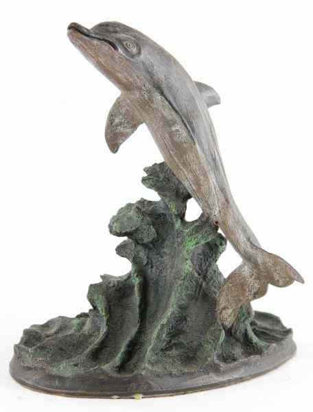 Appraisal: Dolphin Sculpture by A J Obara Jr titled ''Hurdling the