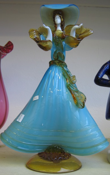 Appraisal: A Murano female glass flamenco dancer th century cm high