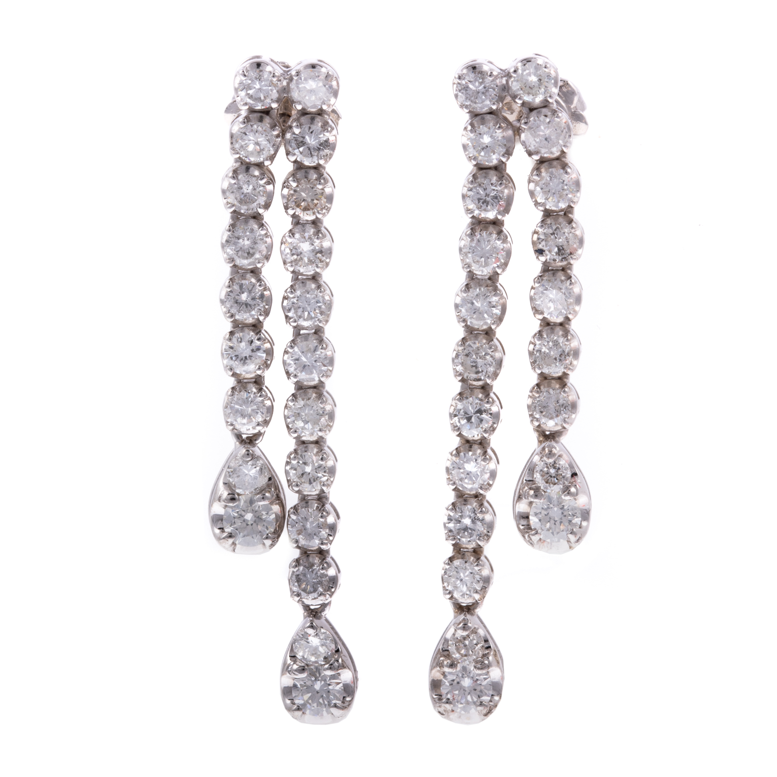 Appraisal: A PAIR OF FLEXIBLE DIAMOND DANGLE EARRINGS IN K K