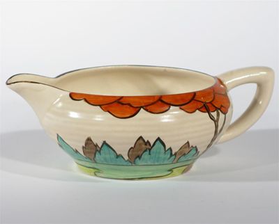 Appraisal: Limberlost' a Clarice Cliff Lynton sauce boat designed by Clarice