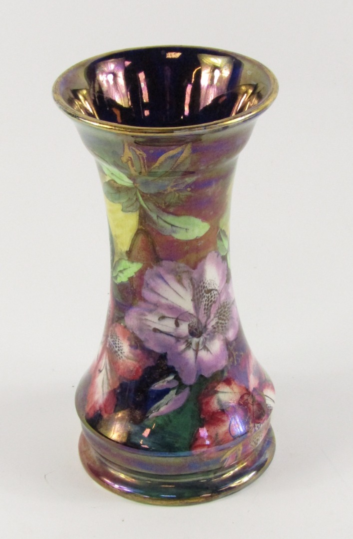 Appraisal: A Maling lustre vase of waisted form decorated with flowers