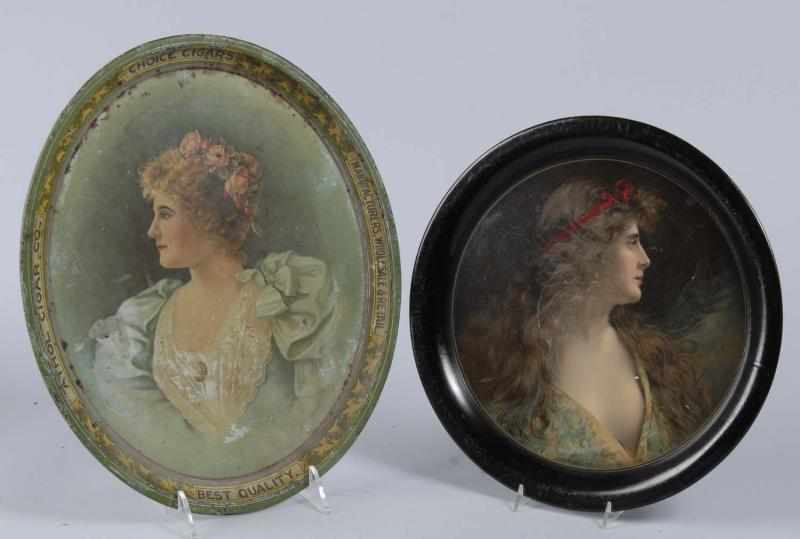 Appraisal: Pair of Cigar Advertising Serving Trays Description to Green tray